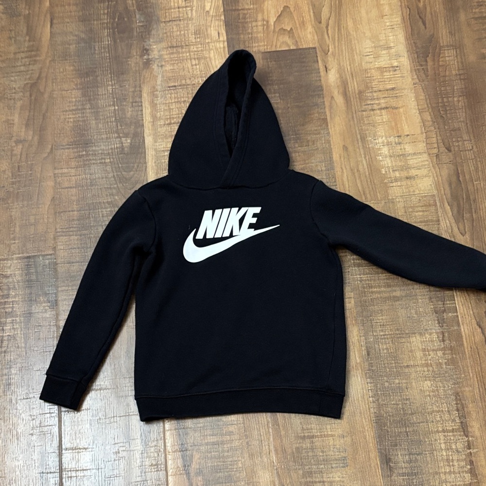 Nike Black Hoodie with White Swoosh girls 4T sweatshirt